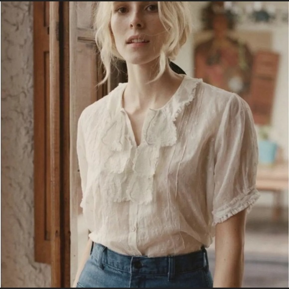 Poppy Blouse In Salt Xs 